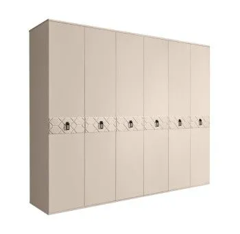 Шкаф 6-ти дв. Bogemia Farfalle (Ваниль/Черный) БМШ2/6(Fa)