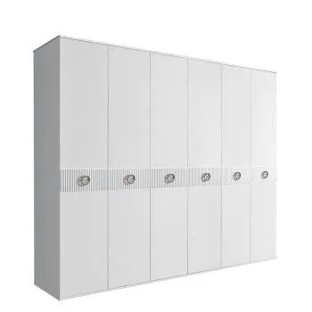 Шкаф 6-ти дв. Bogemia Fillini (Белый/Хром) БМШ2/6(Fi)