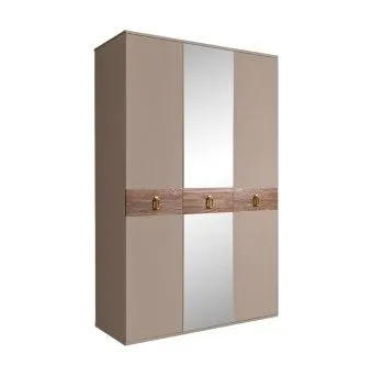 Шкаф 3-х дверный с зеркалом Bogemia Wood Fa (Мокка/Золото) БМШ1/3(Wo)
