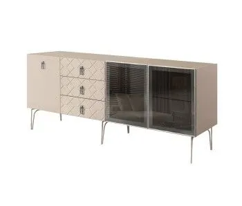 Комод 2.1м Bogemia Farfalle (Ваниль) (Novabuk/Хром) БМКМ-5(Fa)[5][10]