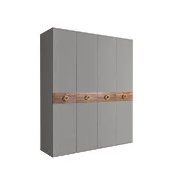 Шкаф 4-х дв. Bogemia Wood Fi (Серый/Золото) БМШ2/4(Wo)