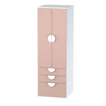 ПИКСИ шкаф распашной с 2 дверьми, 3 ящиками и полкой 60x57x183, мечтательный пион