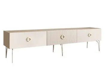 Тумба под телевизор 2.1м Bogemia Fillini (Слоновая кость) (Novabuk/Золото) БМТ-2(Fi)[10]