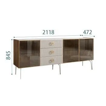 Комод 2.1м Bogemia Woodline Fi (Шелк) (Novabuk/Золото) БМКМ-5[5]