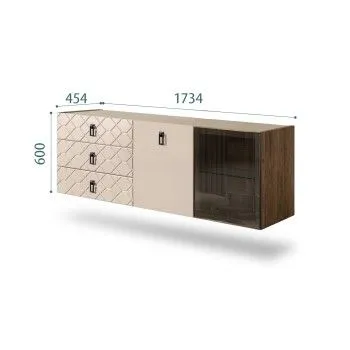 Комод 1.6м Bogemia Woodline Fly Fa (Ваниль) (Novabuk/Черный) БМКМ-4[5][10]