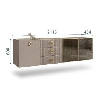 Комод 2.1м Bogemia Fly Fi (Мокка) (Lakobel/Золото) БМКМ-5[5][10]