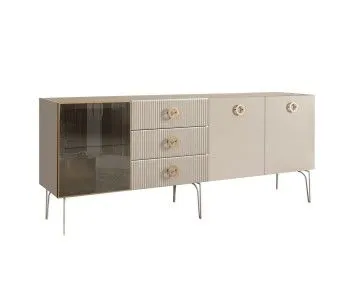 Комод 2.1м Bogemia Fillini (Ваниль) (Novabuk/Золото) БМКМ-5(Fi)[4]