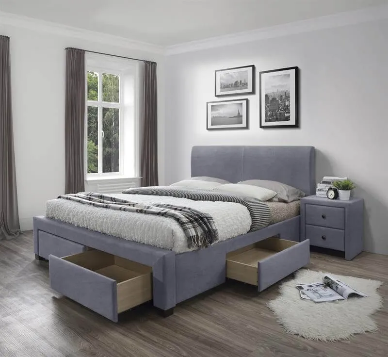 Кровать Halmar MODENA 3 (серый) 160/200 | изображение 1