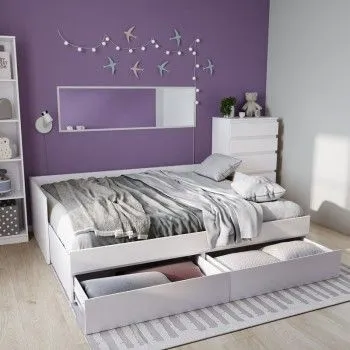 КАСТОР (KULLEN) кровать раздвижная ИКЕА / IKEA 80х200 белая