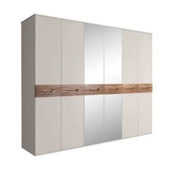Шкаф 6-ти дв. с зеркалами Bogemia Wood Wo (Шелк/Золото) БМШ1/6(Wo)