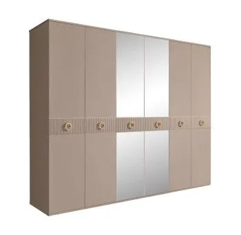 Шкаф 6-ти дв. с зеркалами Bogemia Fillini (Мокка/Золото) БМШ1/6(Fi)