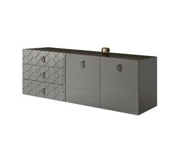 Комод 1.6м Bogemia Fly Farfalle (Серый) (Lakobel/Хром) БМКМ-4