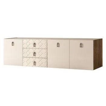 Комод 2.1м Bogemia Woodline Fly Fa (Слоновая кость) (Novabuk/Хром) БМКМ-5