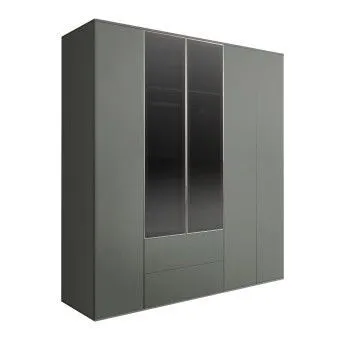 Шкаф 5-ти дв. с ящиками Bogemia Air (Серый/Серебро) БМШ2/52(2)