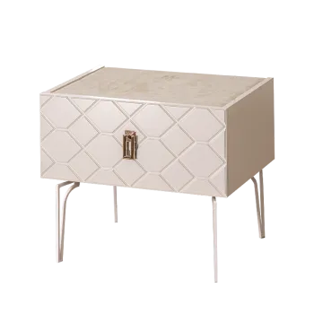 Тумба прикроватная Bogemia Farfalle (Слоновая кость) (Novabuk/Золото) БМТП-1(Fa)