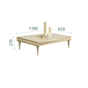 Журнальный столик узкий Римини СОЛО (Ваниль/Золото) РМСТ-3(s)