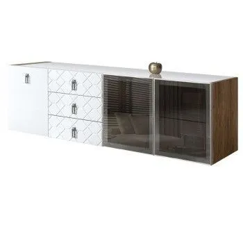 Комод 2.1м Bogemia Woodline Fly Fa (Белый) (Lakobel/Хром) БМКМ-5[5][10]