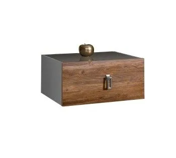 Тумба прикроватная Bogemia Fly Wood Fa (Серый) (Lakobel/Хром) БМТП-1