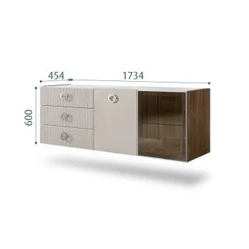 Комод 1.6м Bogemia Woodline Fly Fi (Шелк) (Novabuk/Хром) БМКМ-4[5][10]