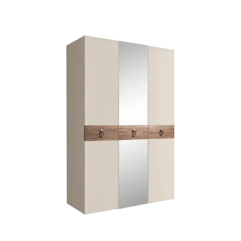 Шкаф 3-х дверный с зеркалом Bogemia Wood Fa (Слоновая кость/Хром) БМШ1/3(Wo)