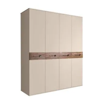 Шкаф 4-х дв. Bogemia Wood Wo (Ваниль/Хром) БМШ2/4(Wo)