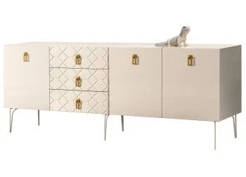Комод 2.1м Bogemia Farfalle (Слоновая кость) (Lakobel/Золото) БМКМ-5(Fa)