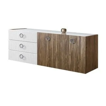 Комод 1.6м Bogemia Woodline Fly Wood Fi (Белый) (Lakobel/Хром) БМКМ-4