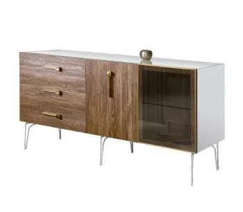 Комод 1.6м Bogemia Wood Wo (Белый) (Lakobel/Золото) БМКМ-4(Wo)[5][10]