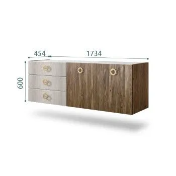 Комод 1.6м Bogemia Woodline Fly Wood Fi (Шелк) (Novabuk/Золото) БМКМ-4