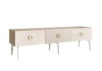 Тумба под телевизор 1.6м Bogemia Fillini (Слоновая кость) (Novabuk/Золото) БМТ-1(Fi)[10]