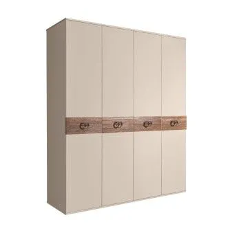 Шкаф 4-х дв. Bogemia Wood Fi (Ваниль/Хром) БМШ2/4(Wo)