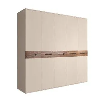 Шкаф 5-ти дв. Bogemia Wood Wo (Ваниль/Хром) БМШ2/5(Wo)