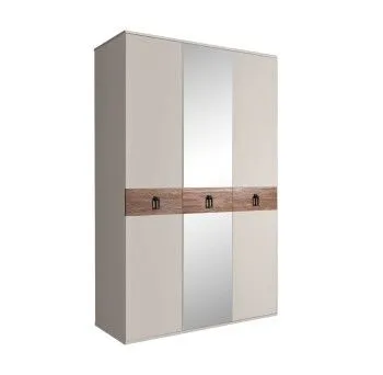 Шкаф 3-х дверный с зеркалом Bogemia Wood Fa (Шелк/Черный) БМШ1/3(Wo)