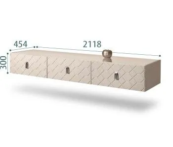 Тумба телевизионная 2.1м Bogemia Fly Farfalle (Ваниль) (Lakobel/Хром) БМТ-2
