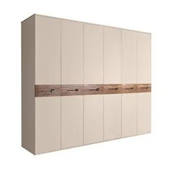 Шкаф 6-ти дв. Bogemia Wood Wo (Ваниль/Хром) БМШ2/6(Wo)