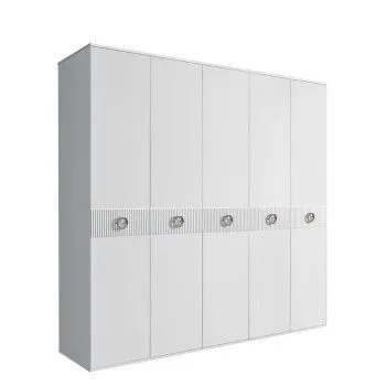 Шкаф 5-ти дв. Bogemia Fillini (Белый/Хром) БМШ2/5(Fi)