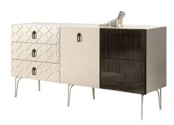 Комод 1.6м Bogemia Farfalle (Слоновая кость) (Lakobel/Черный) БМКМ-4(Fa)[5][10]