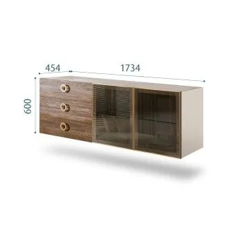 Комод 1.6м Bogemia Fly Wood Fi (Слоновая кость) (Novabuk/Золото) БМКМ-4[5]