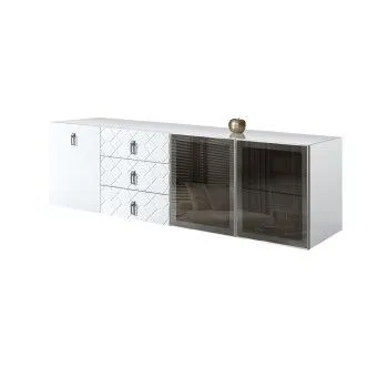 Комод 2.1м Bogemia Fly Fa (Белый) (Lakobel/Хром) БМКМ-5[5][10]