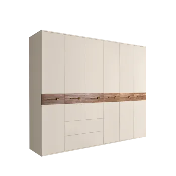 Шкаф 6-ти дверный с ящиками, Bogemia Wood Wo (Слоновая кость/Золото) БМШ2/61(Wo)