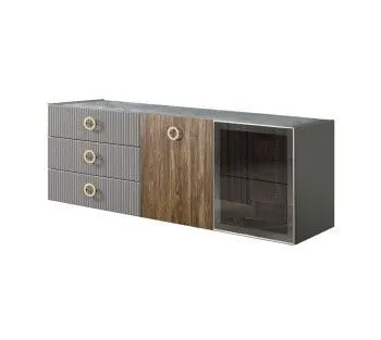 Комод 1.6м Bogemia Fly Wood Fi (Серый) (Novabuk/Золото) БМКМ-4[5][10]