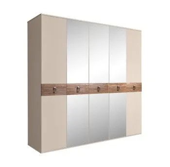 Шкаф 5-ти дв. с зеркалами Bogemia Wood Fa (Ваниль/Хром) БМШ1/5(Wo)