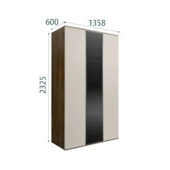 Шкаф 3-х дверный Bogemia Woodline Air (Шелк/Серебро) БМШ2/3(1)