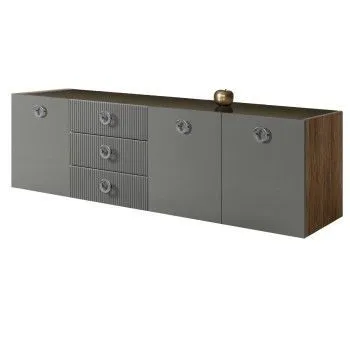 Комод 2.1м Bogemia Woodline Fly Fi (Серый) (Lakobel/Хром) БМКМ-5