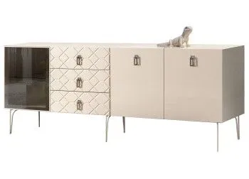 Комод 2.1м Bogemia Farfalle (Слоновая кость) (Lakobel/Хром) БМКМ-5(Fa)[4]