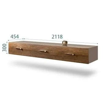 Тумба телевизионная 2.1м Bogemia Fly Wood Wo (Мокка) (Lakobel/Золото) БМТ-2