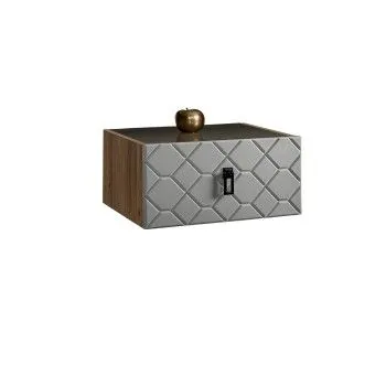 Тумба прикроватная Bogemia Woodline Fly Fa (Серый) (Lakobel/Черный) БМТП-1