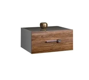 Тумба прикроватная Bogemia Fly Wood Wo (Серый) (Lakobel/Хром) БМТП-1
