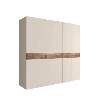Шкаф 5-ти дв. Bogemia Wood Fa (Слоновая кость/Золото) БМШ2/5(Wo)
