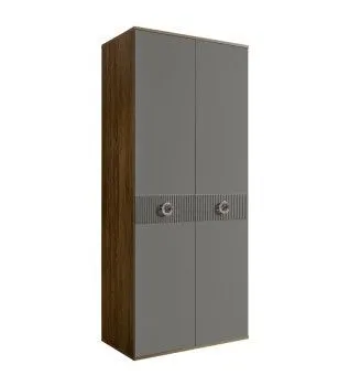 Шкаф 2-х дверный Bogemia Woodline Fi (Серый/Хром) БМШ2/2